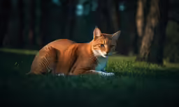 a cat in the grass looking at the camera