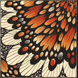 a butterfly wings showing a large wing and orange