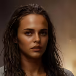 a portrait of a woman with long hair