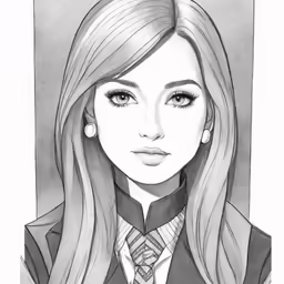 a drawing of a woman with long hair and an open shirt