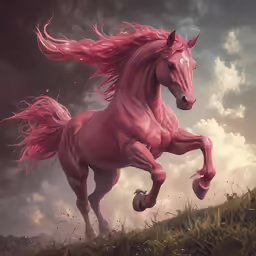 a horse is in the middle of an over head run