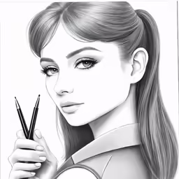 a girl with long hair is shown holding scissors