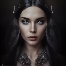 an artistic image of a woman with blue eyes