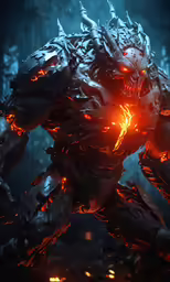 the robot from outer earth has glowing eyes
