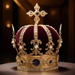a close up of a tiara with pearls on it