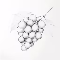 a bunch of grapes sitting on top of a white table