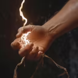 a hand holding an object in the air