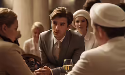 a group of people sitting at a table together