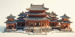 a building is shown sitting in the snow