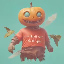 a very big cute looking doll with some sort of evil head