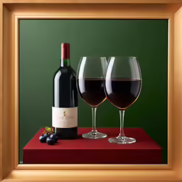 a couple of glasses of wine sit next to each other
