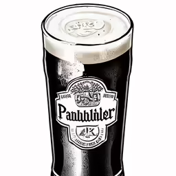 a glass filled with a black beer