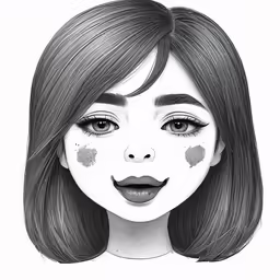 the woman is shown with makeup painted on her face