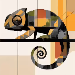 an image of a chamelon that is in the same pattern