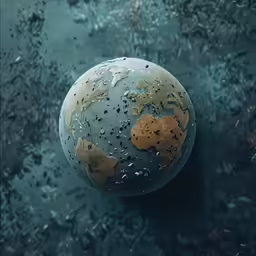 a dirty, wet surface with small drops of rain