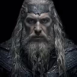 a very close up portrait of the face of a man in grey armor