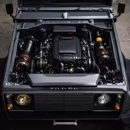 the car has many different engines on it