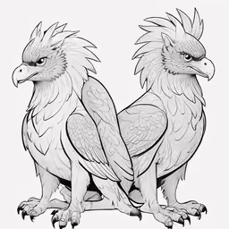 an image of two vultures on white background