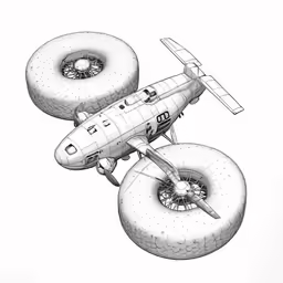 an airplane with four tires in the air