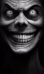 an adult sized creepy face with two eyes