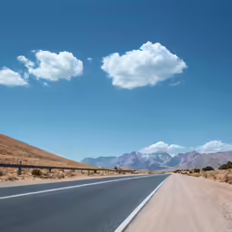 a scenic desert highway on a sunny day