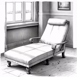 a white recliner is shown in the corner