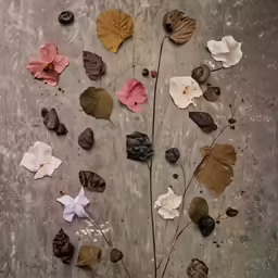 a plant covered in various leaf shapes