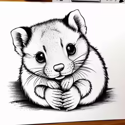 a drawing of an animal is shown in black and white