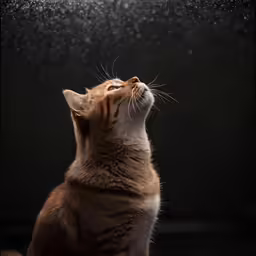 a small brown kitten with a wet fur