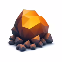 an orange diamond with smaller ones around it
