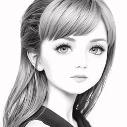 a drawing of a girl with long hair