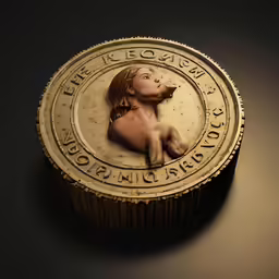 a photo of a coin that is gold