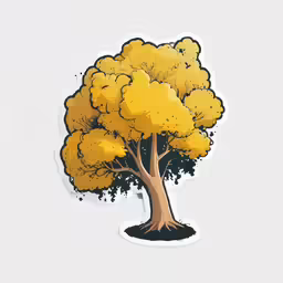 a yellow tree with a bunch of yellow leaves