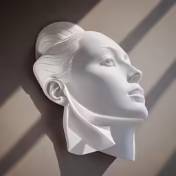 a white mannequin head against a gray wall