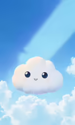the sky is filled with clouds and a single cloud has eyes