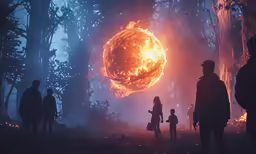 an image of the sun with many people looking at it