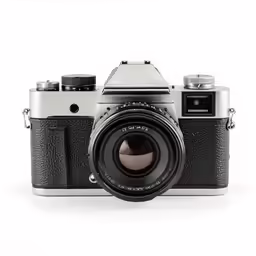 a very old looking camera with a nice lens