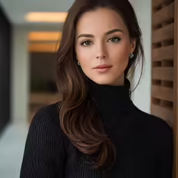 a young woman wearing black posing for a picture