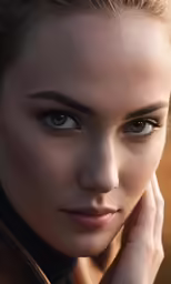 a beautiful blonde woman with big blue eyes