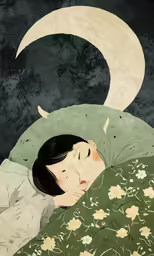 the woman is sleeping in a blanket on the bed