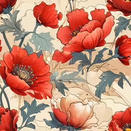 a close up of red and white flowers
