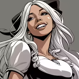 an image of an animated woman in white