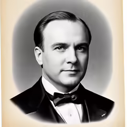 an old photo of a man in a suit