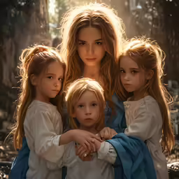 a painting of three sisters and the first is a portrait