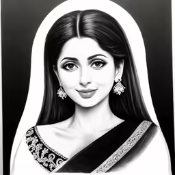 an illustration of a woman wearing a black dress