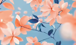there are red and blue flowers on the branch