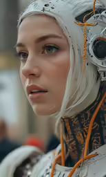 a close up of a person wearing headphones