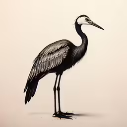 a bird with a very long bill stands on one leg