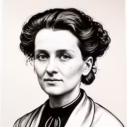a black and white portrait of an older woman