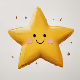 an image of a smiling star foil balloon